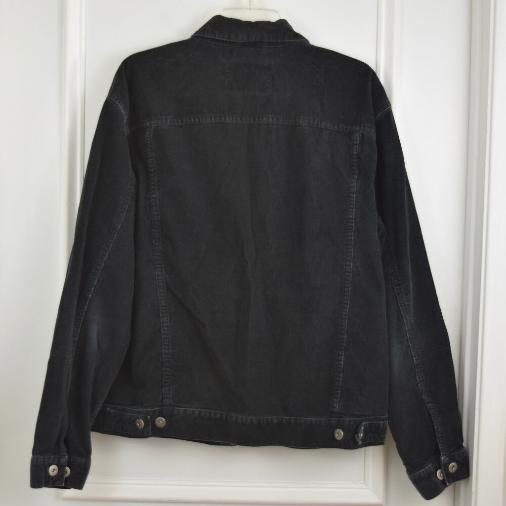 Canyon River Blues Corduroy Jacket Men Large Button Up Black Casual Cozy Outdoor - Picture 2 of 12